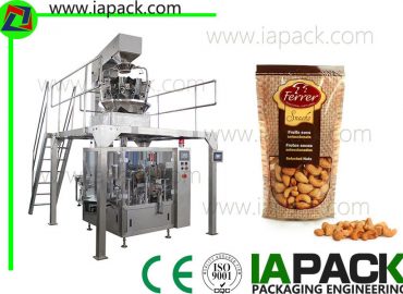 cashew kernels փաթեթավորման մեքենա 10 գլխաշոր կշռող 50g-500g doypack փաթեթավորման մեքենայի պայուսակ լայնությունը մինչեւ 300mm